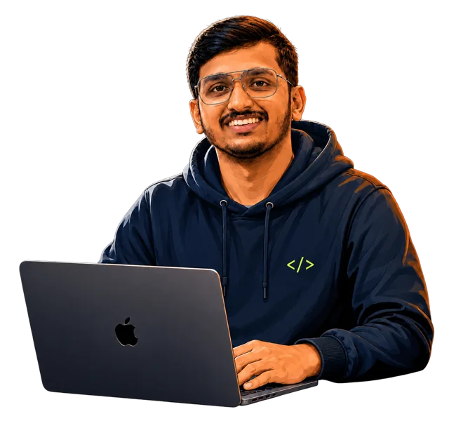 Sannidhi Bhat, web and SaaS developer, working on a laptop
